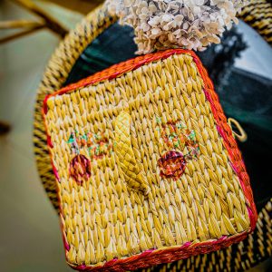 Handcrafted cane bucket with handle